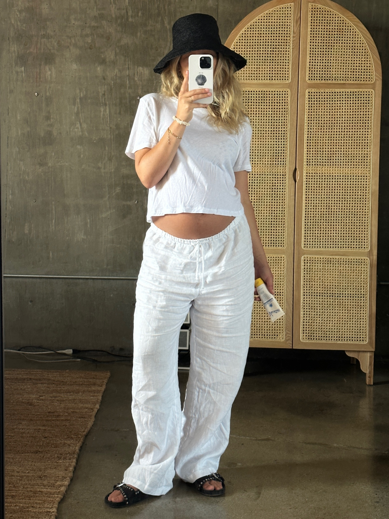 My favorite white tee, the best linen pants EVER (they’re truly worth it), fave SPF, and fave slides to dress up or down. 

#LTKhome #LTKbump #LTKunder100