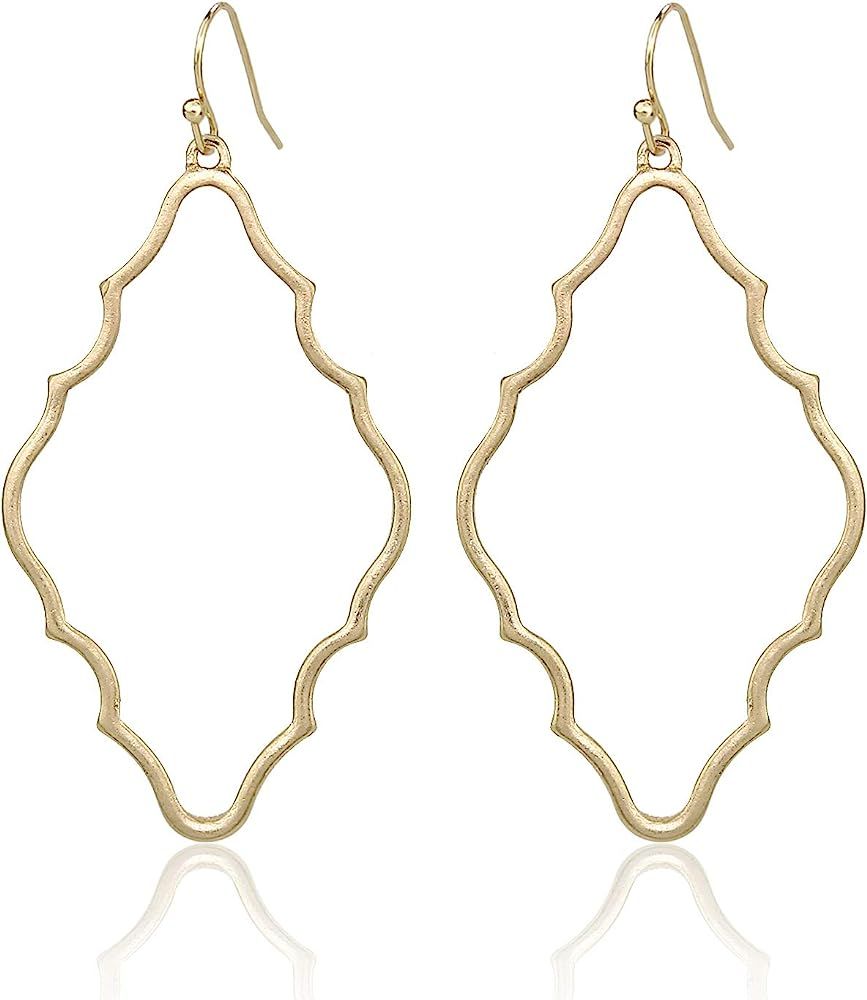 Pomina Lightweight Simple Basic Geometric Gold Dangle Drop Earrings for Women Teen | Amazon (US)