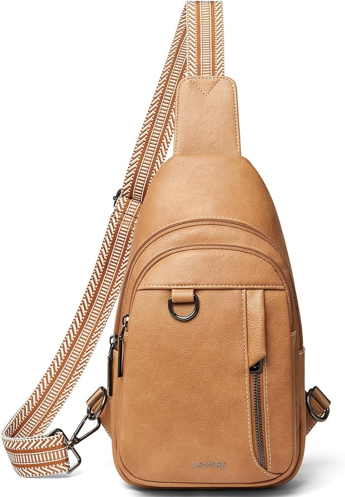 LATMAP 7L Sling Bag for Women Men Leather Small Sling Backpack Daypack Anti Theft Fanny Pack Cros... | Amazon (US)