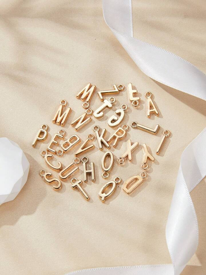 26pcs/set Creative Zinc Alloy Letter DIY Pendant For Women For DIY Jewelry Making | SHEIN