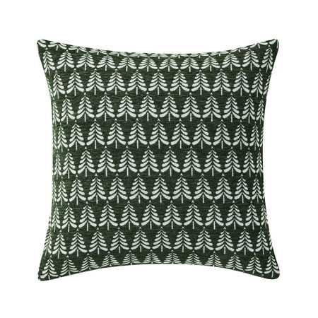 My Texas House 18" x 18" Green Evergreen Jacquard Decorative Pillow Cover | Walmart (US)