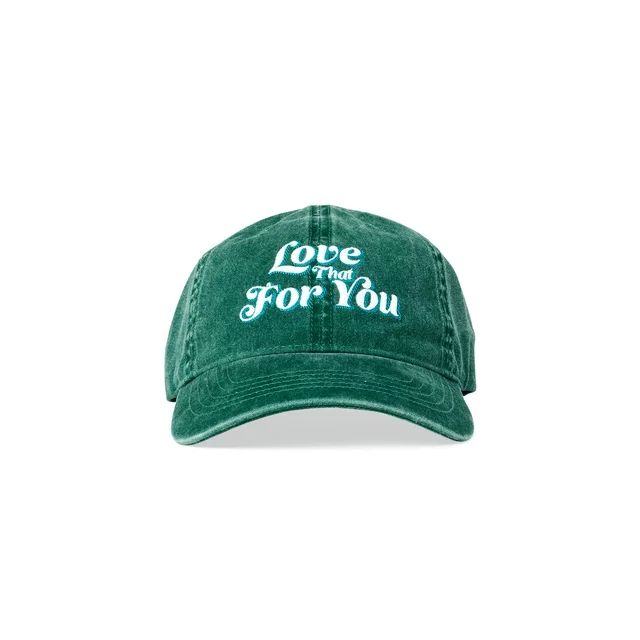 Time and Tru Women's Green Embroidered Love that for You Washed Cotton Twill Baseball Hat Blossom | Walmart (US)