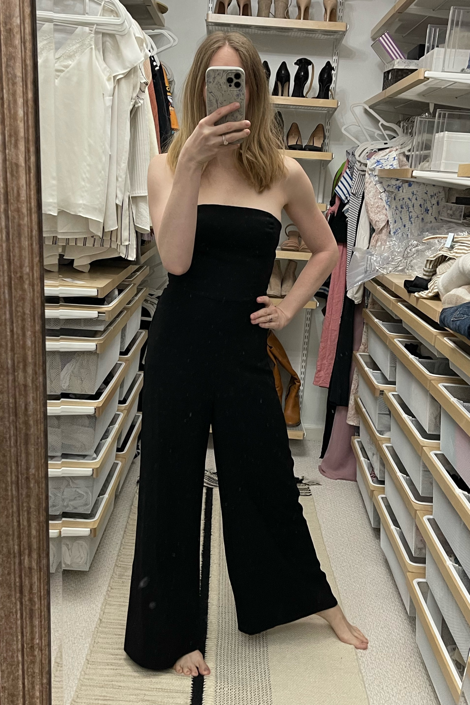 Wedding guest outfit
Black jumpsuit
Amanda uprichard
Mandy jumpsuit
Black crepe
Strapless
Wide leg
Rtr
Rent the runway



#LTKparties #LTKwedding