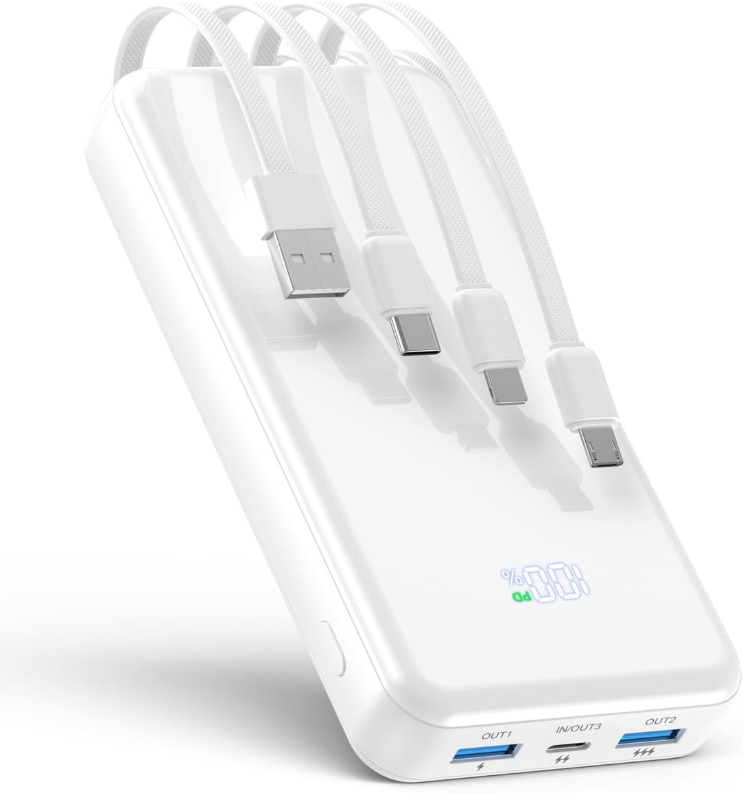 Portable Charger, 42800mAh Power Bank Built-in Cable, PD 22.5w Fast Charging Powerbank, External ... | Amazon (US)