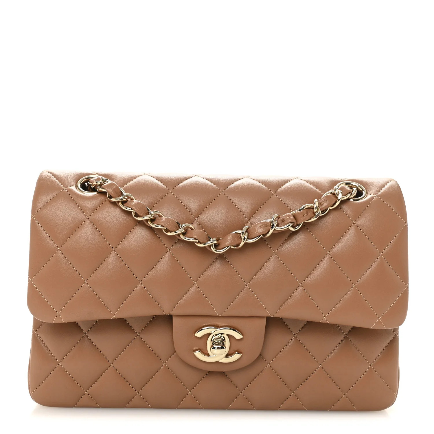 Chanel Lambskin Quilted Small Double Flap Brown 1855340 | FASHIONPHILE (US)