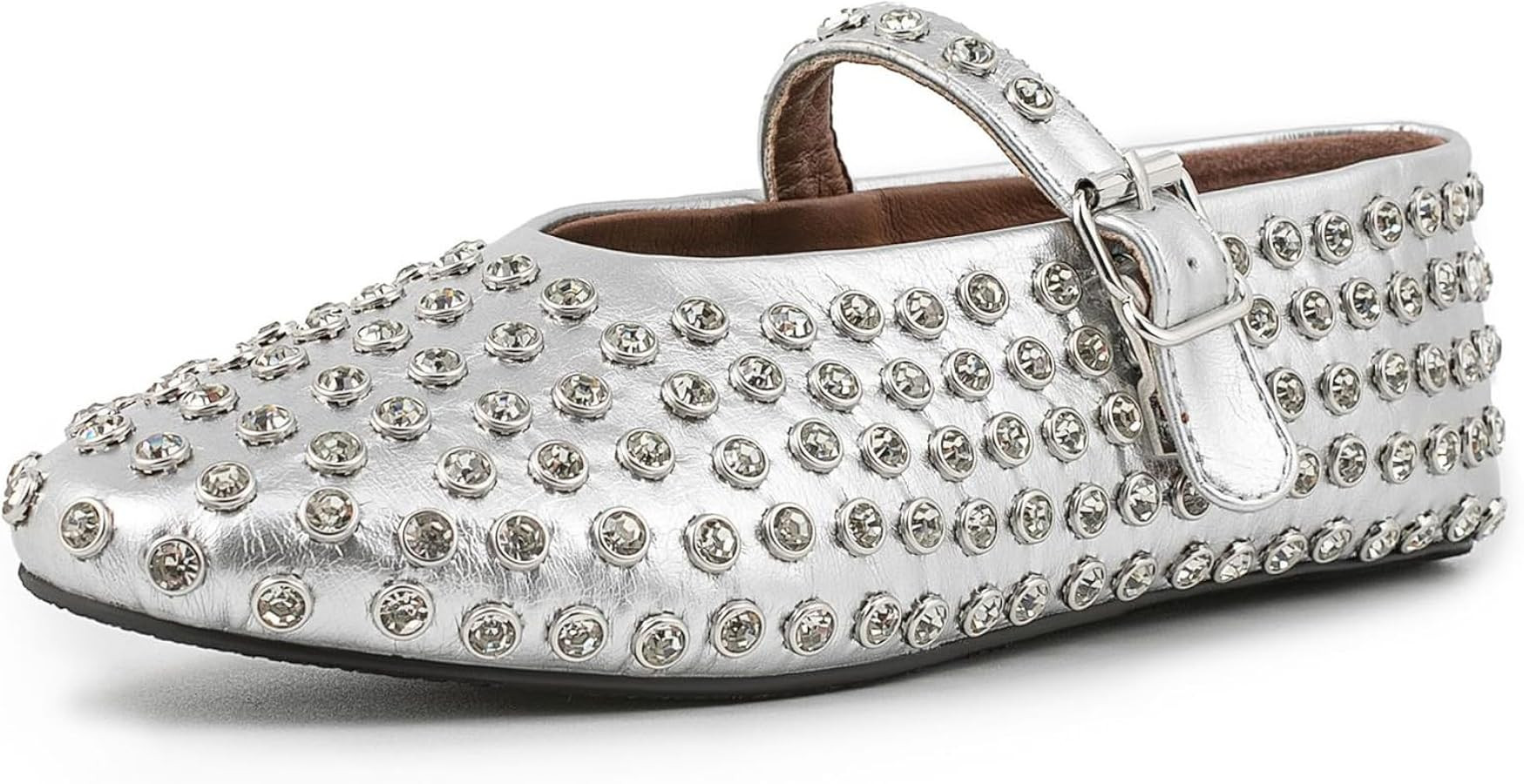 CRETUAO Womens Rhinestone Ballet Flats,Studded Embellished Buckled Straps Mary Jane Comfortable F... | Amazon (CA)