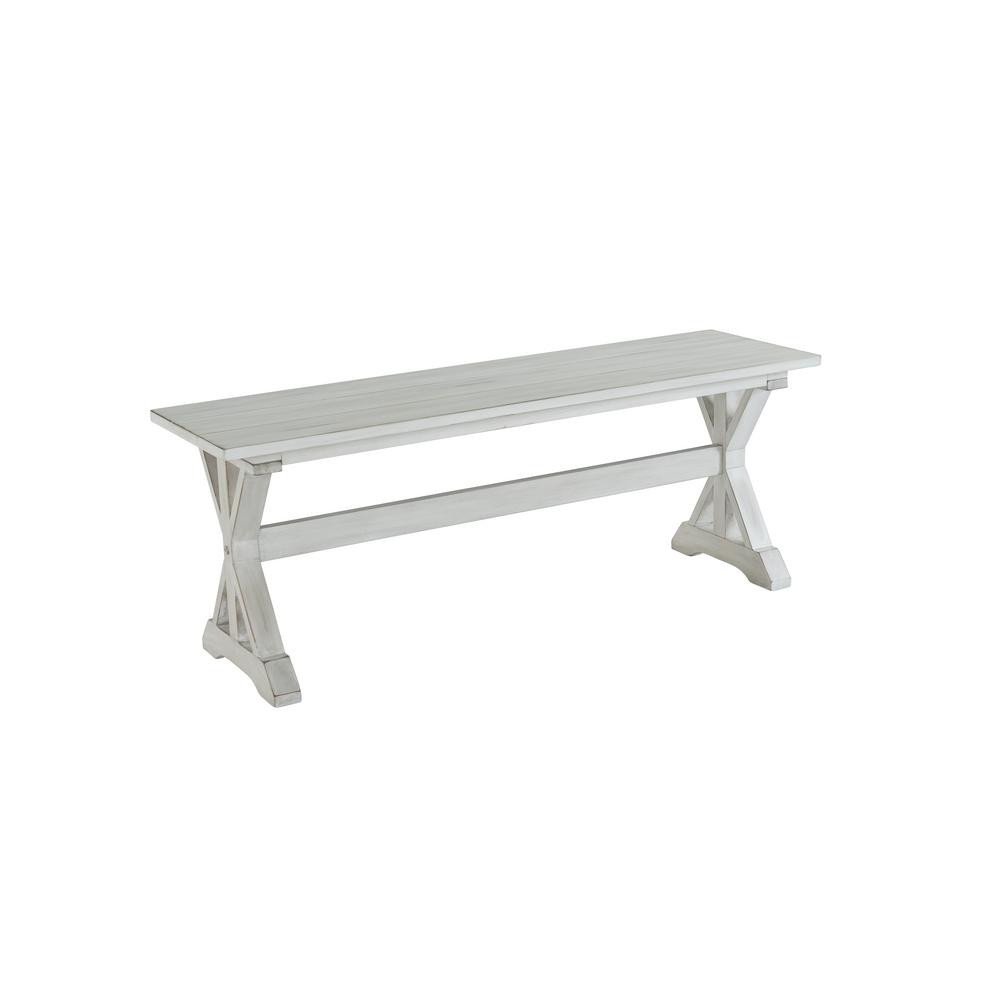 Boraam Jamestown White Wash Dining Bench | The Home Depot