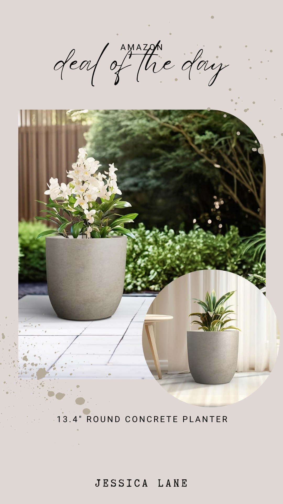 Minimalist texture for your greenery. This round concrete planter provides a heavy, high-end look with a sleek, industrial edge. #gardenstyle #minimalist #amazonhome

#LTKSeasonal #LTKSaleAlert #LTKHome
