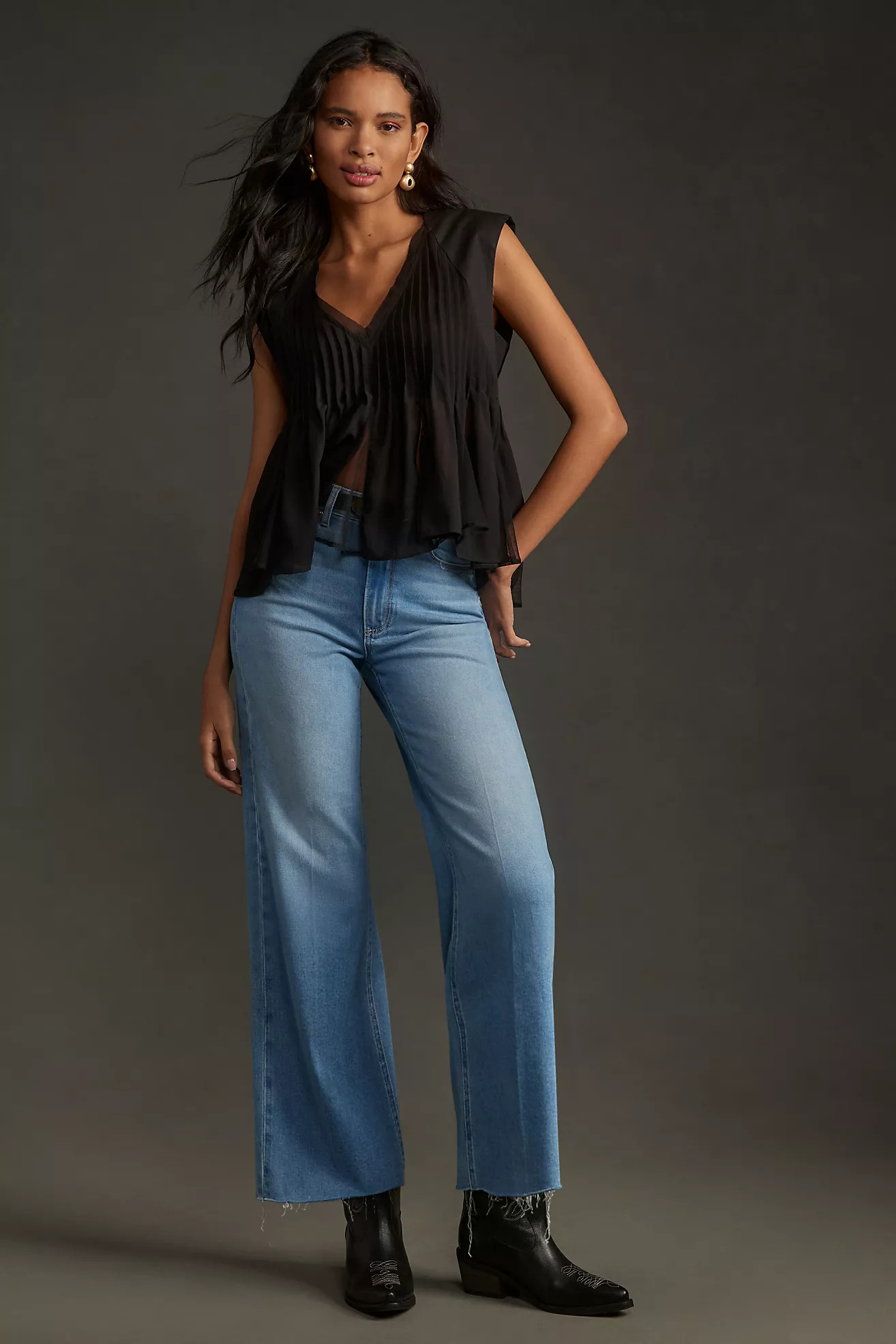 PAIGE Anessa High-Rise Wide-Leg Crop Jeans | Anthropologie (US)