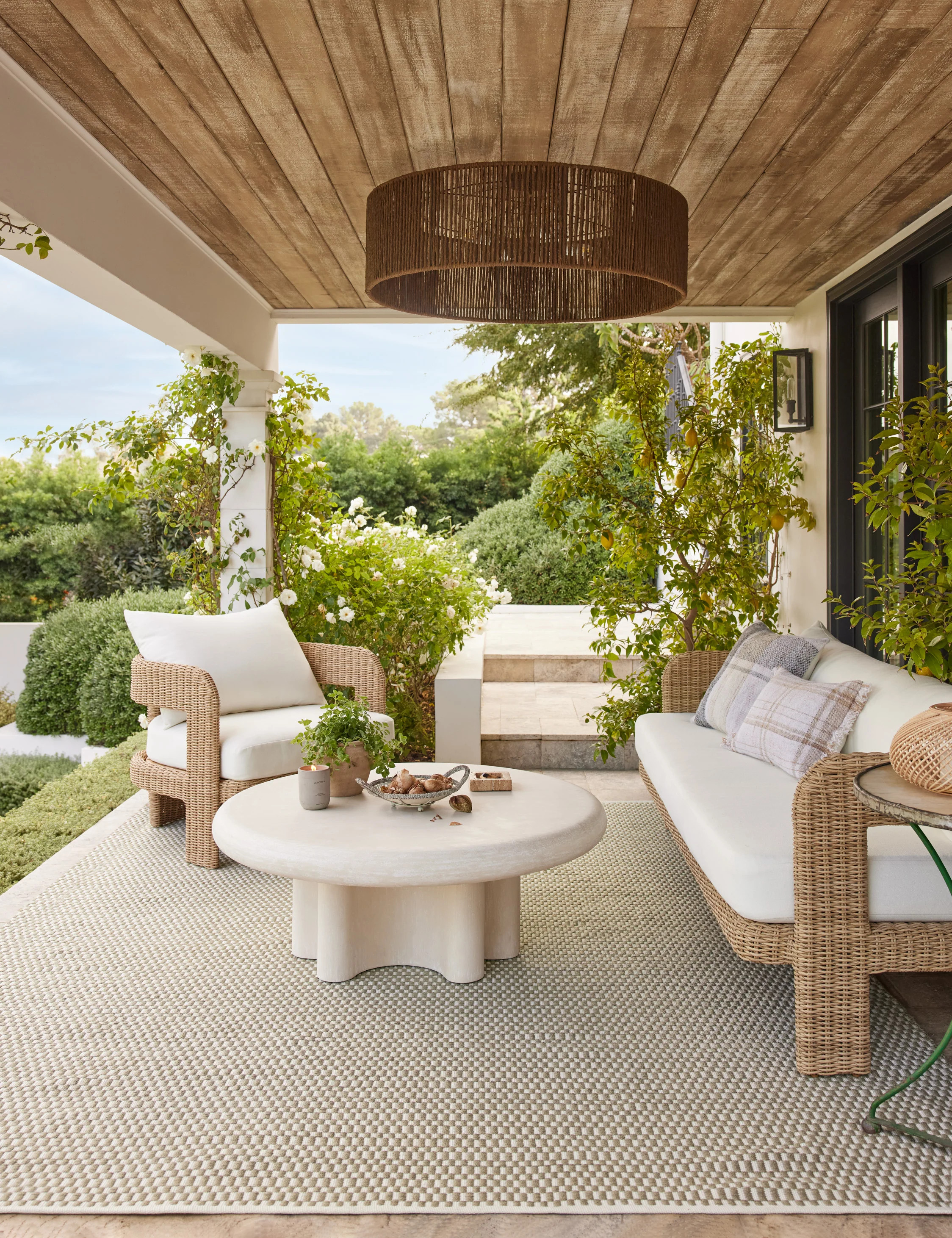 Hadler Outdoor Accent Chair, Ivory | Lulu and Georgia 