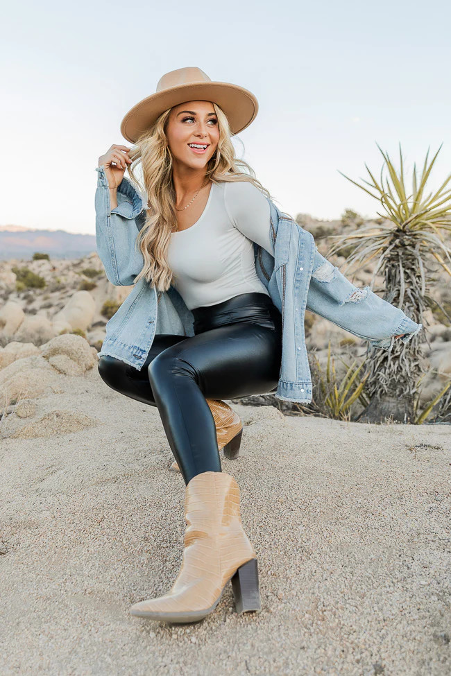 All You Could Want Black Faux Leather Leggings  DOORBUSTER | Pink Lily