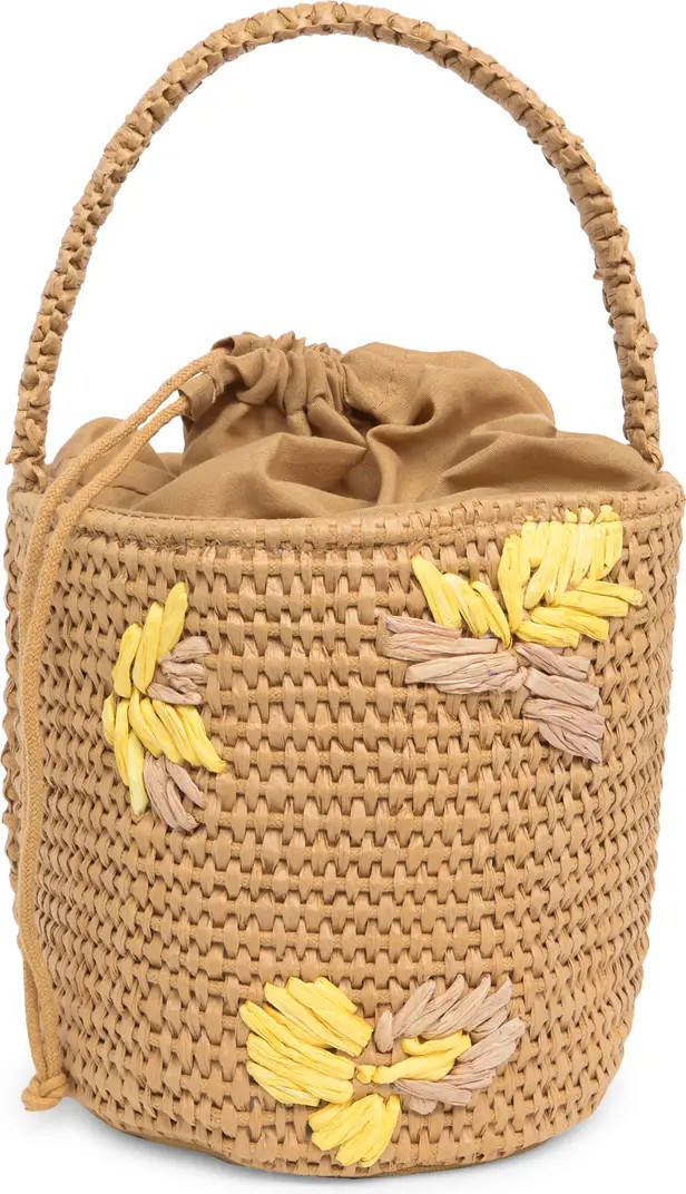 Raffia Appliqué Bucket Bag | Nordstrom Rack