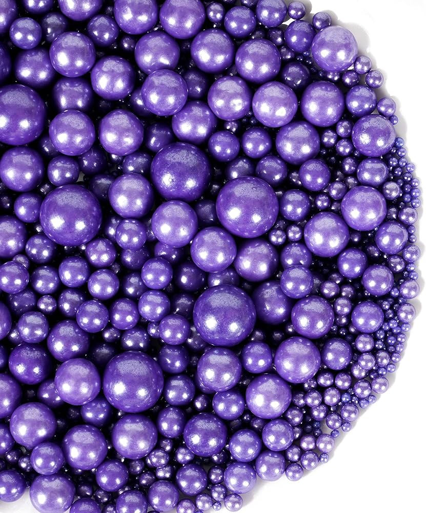 Kasvan Purple Pearl Sugar Sprinkles - Edible Candy Pearls 130g/4.58 Oz, Mix Size, Baking Cake Dec... | Amazon (US)