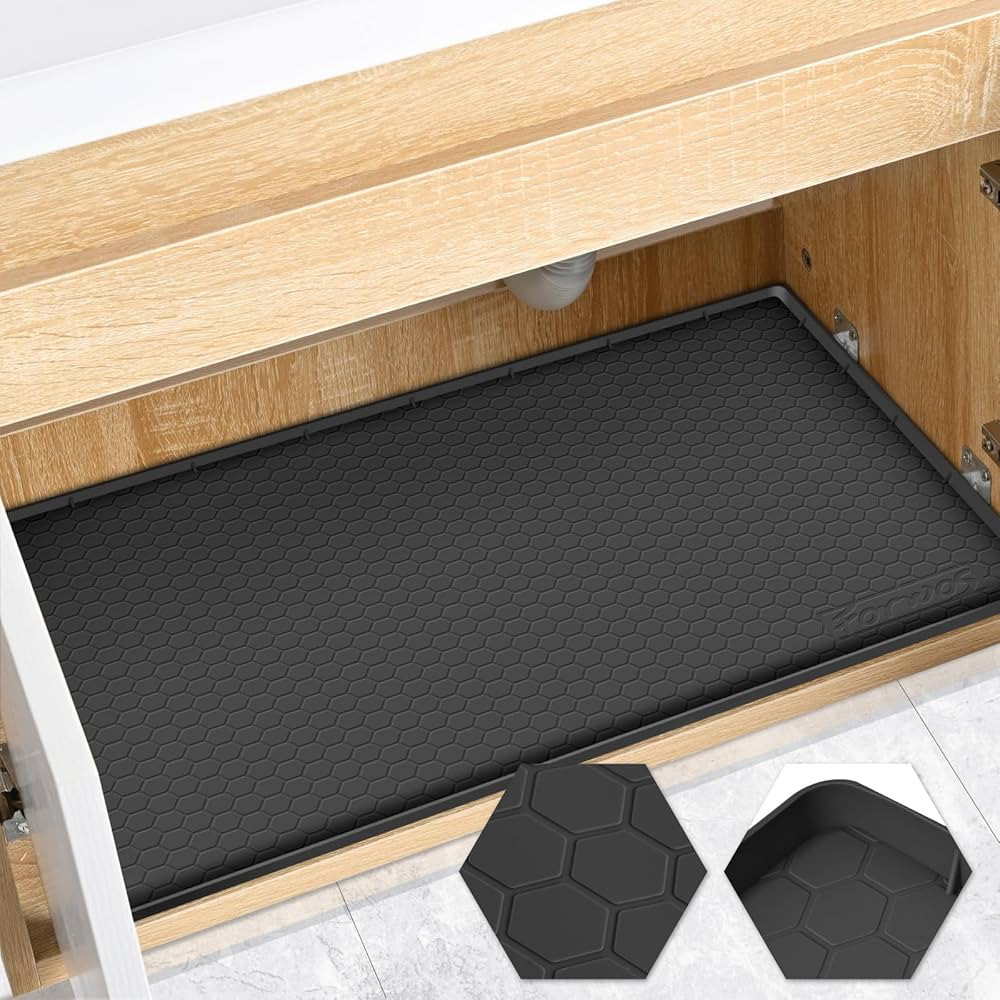 Waterproof Under Sink Mat 34" x 22", Silicone Cabinet Liner, Rubber Protector for Kitchen and Bat... | Amazon (US)
