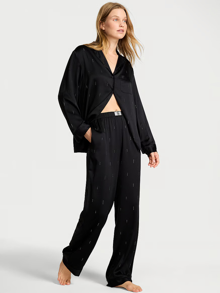 Buy Sequin Shine Long Pajama Set, Champagne Signature Slip Sequin - Order Pajamas Sets online - V... | Victoria's Secret (US / CA )