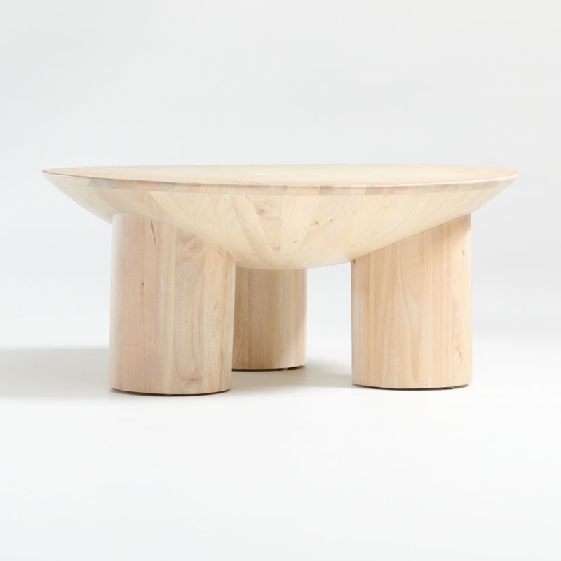 Tom Natural Three-Legged Coffee Table + Reviews | Crate and Barrel | Crate & Barrel