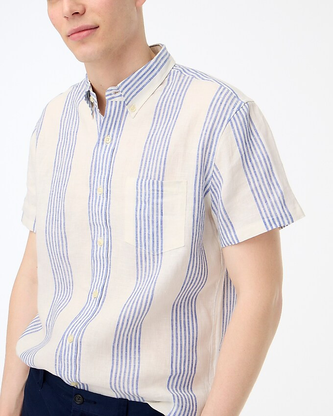 Short-sleeve slim linen-blend shirt | J.Crew Factory