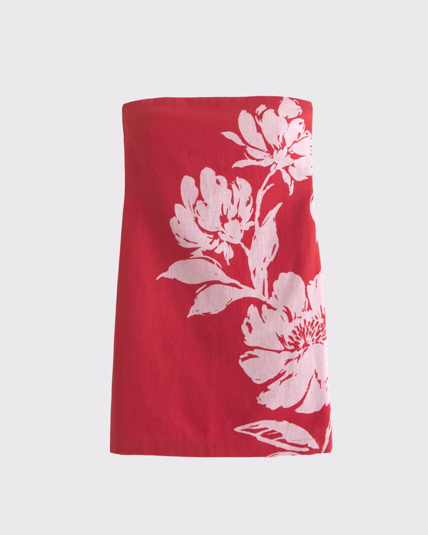 The A&F Scarlett Strapless Linen-Blend Skort | Abercrombie & Fitch (US)