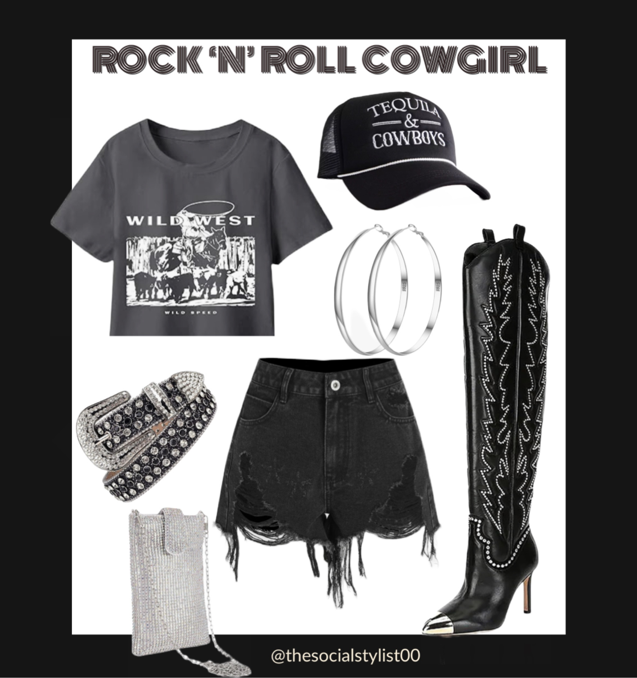 Rock n Roll Cowgirl 

summer fashion, country concert outfit, summer outfit, summer concert, concert fashion, trucker hat fashion, trucker hat outfit, trucker hat, cowgirl boots, cowgirl fashion, rodeo outfit, rodeo fashion, country music fesitval outfit, rock the south outfit, coors banquet outfit, morgan wallen concert outfit, joe wetzel concert outfit, hardy concert outfit, amazon, amazon fashion, amazon finds, western chic, western fashion, texas fashion, cowgirl chic, summer cowgirl outfit, tomboy fashion, denim shorts, turquoise, cowboy boots, Morgan wallen, fringe, cowboy hat, rhinestone cowboy, rhinestone cowboy boots, rhinestone cowgirl boots, shania Twain, Riley green, Sam hunt, Zach Bryan, bachelorette party, Nashville bachelorette, bachelorette bride, Mrs, bride, bridal party, coastal cowgirl, white dress, post Malone, Lainey Wilson, Luke Combs, Zach Bryan

#LTKStyleTip #LTKFestival