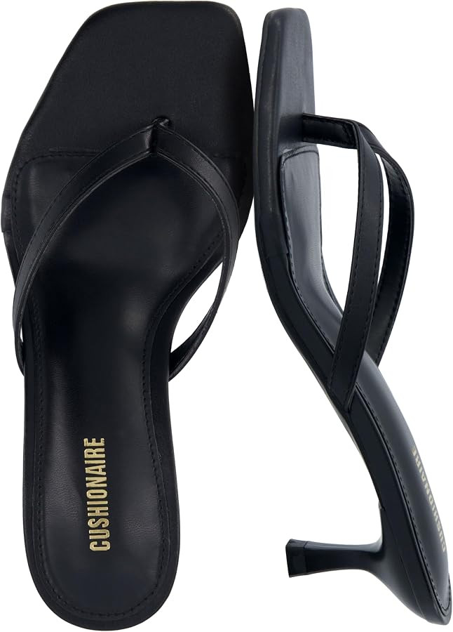 CUSHIONAIRE Miami Kitten Heels for Women, Thong Flip Flop Heeled Sandals with Memory Foam, Slip O... | Amazon (US)