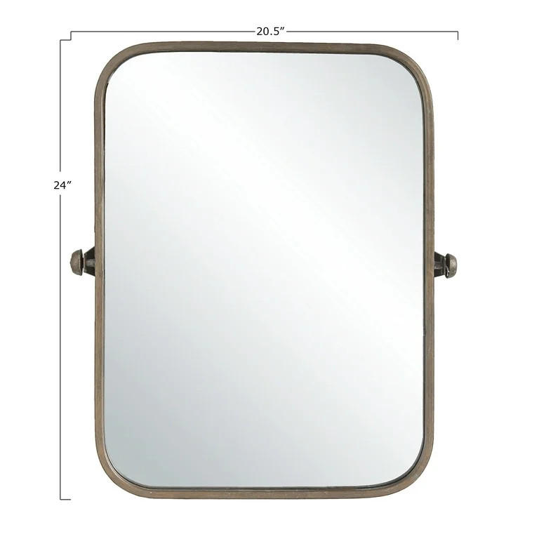 Creative Co-Op Round Edge Metal Framed Pivot Wall Mirror, Copper | Walmart (US)