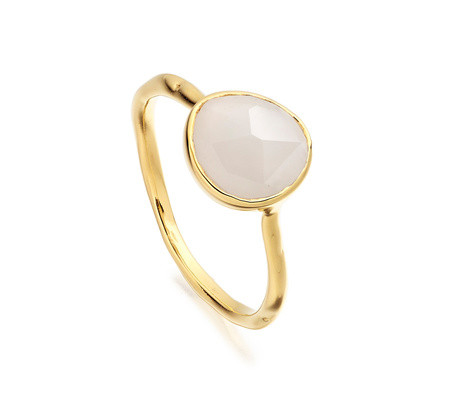 Siren Moonstone Stacking Ring, Gold Vermeil on Silver | Monica Vinader (US)