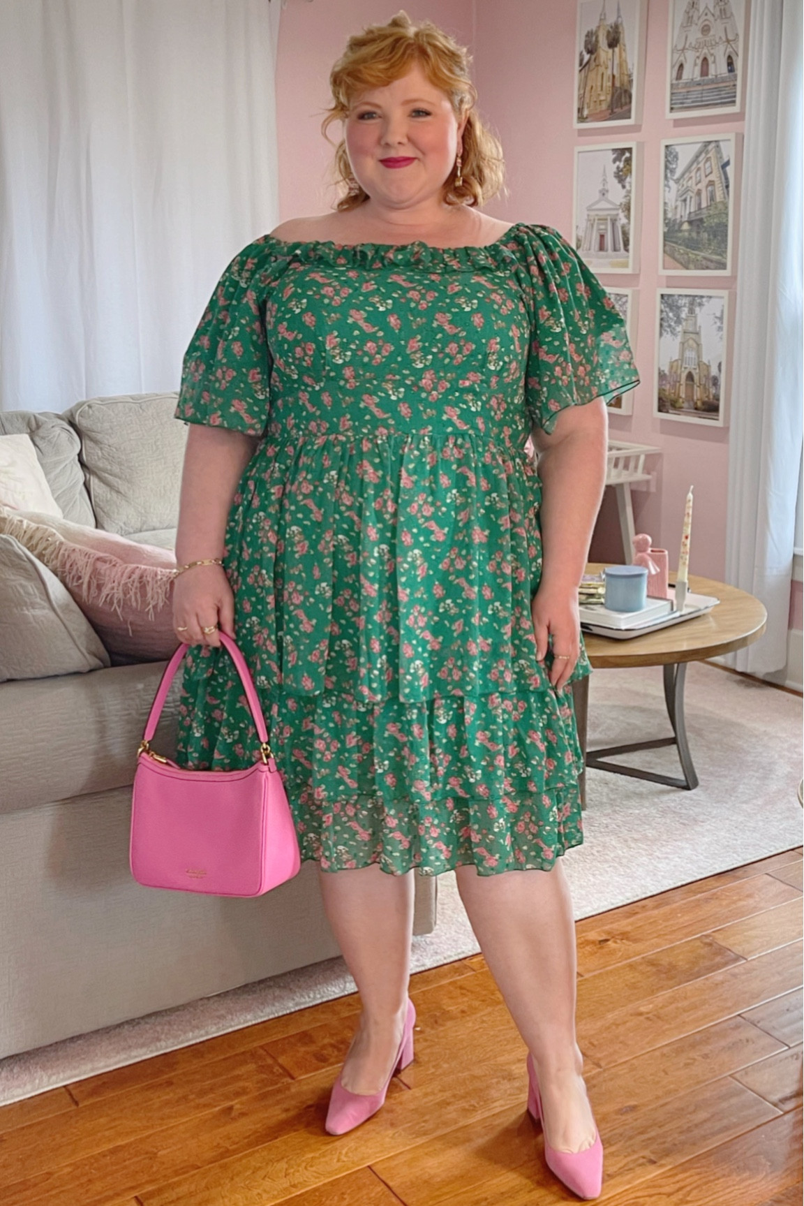 This Iris Dress from @ivycityco is my August pick and would make the loveliest wedding guest dress for an upcoming wedding.💚🩷I went with my larger size 2X in this dress. It fits well through the hips but is a little loose through the shoulders. I could tack in the shoulders to keep with the intended square neckline, but I really liked the look of this off shoulder neckline instead, so I’m just rolling with it! You can shop this look and get all my outfit details over my LTK and save 15% with my code LIZ15ICC. #ivycityco #gifted



#LTKcurves #LTKwedding #LTKSeasonal