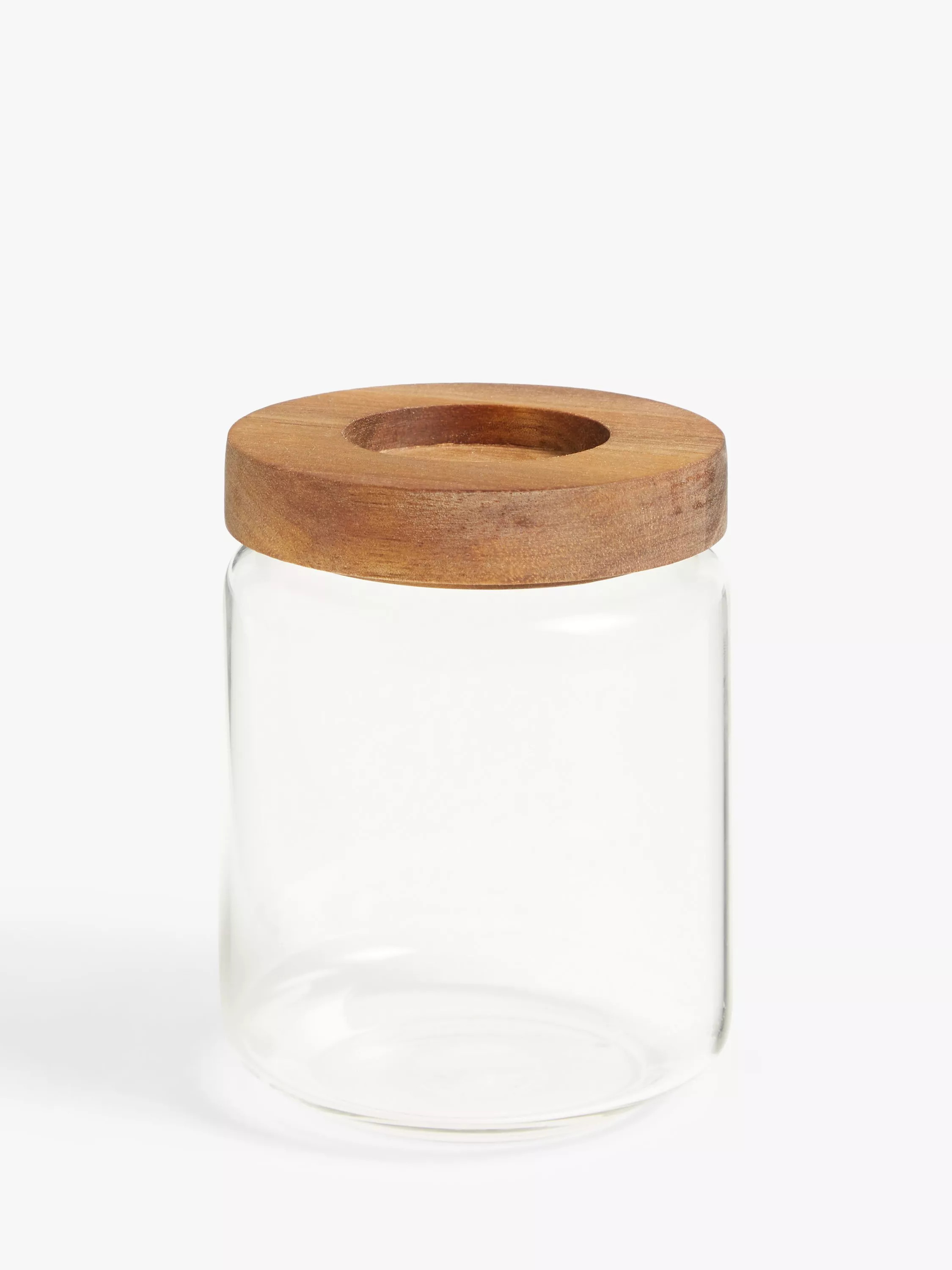 Airtight Glass Storage Jar with Acacia Wood Lid, Clear/Natural | John Lewis (UK)
