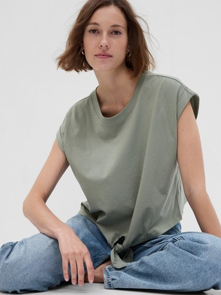 100% Organic Cotton Vintage Tie-Front Dolman T-Shirt | Gap (US)
