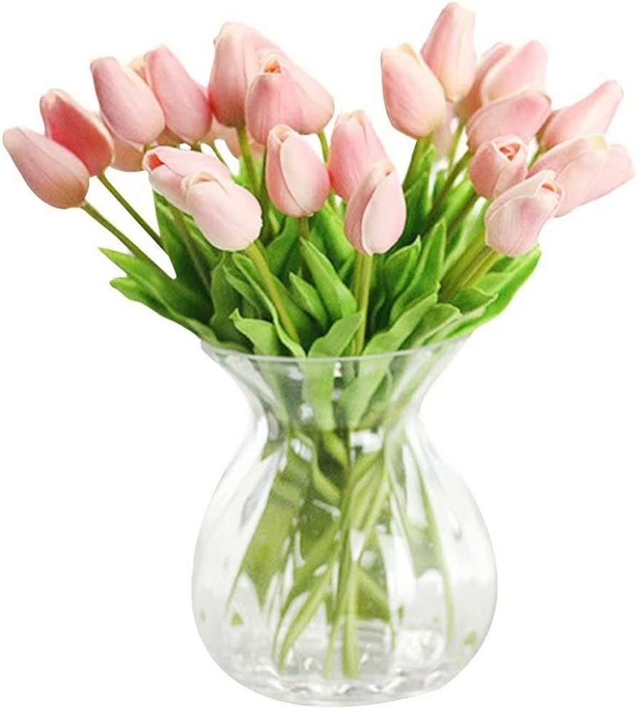 CTUER 30PCS Real-Touch Tulips Artificial Fake PU Tulips Flowers for Home Wedding Party Decor | Amazon (US)