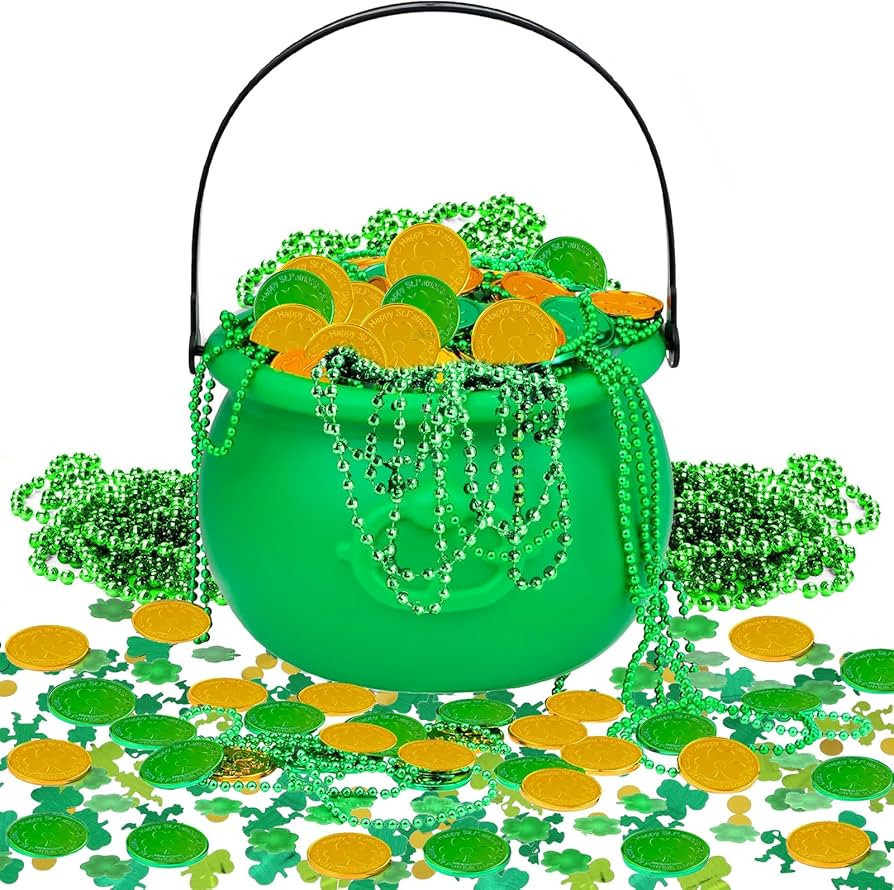 cssopenss 521 pcs st patrick's day decorations cauldron Set Includes cauldron green Coins Shamroc... | Amazon (US)