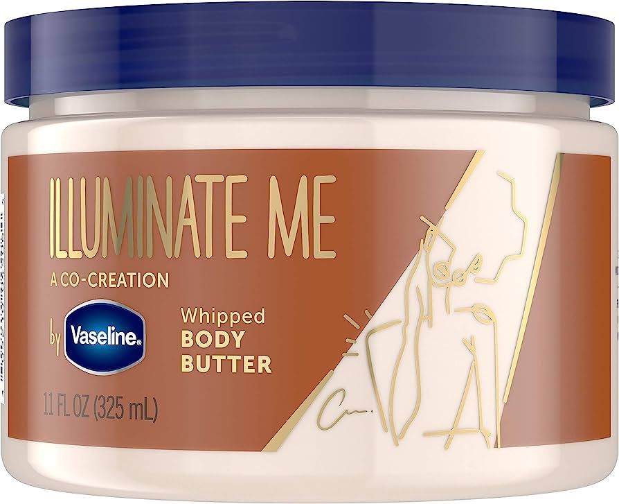 Vaseline Illuminate Me Body Butter Created for Melanin Rich Skin Whipped Body Butter Provides 24 ... | Amazon (US)