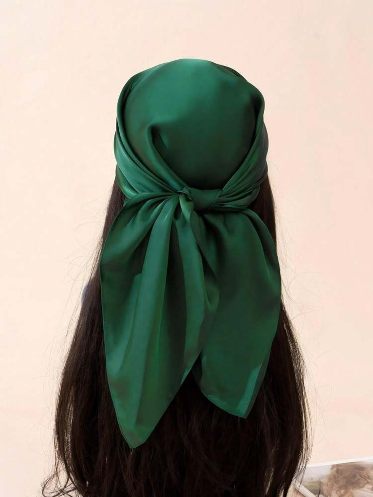 1pc Solid Color Silk Scarf Neckerchief, Versatile Tie,Beach,Holiday | SHEIN