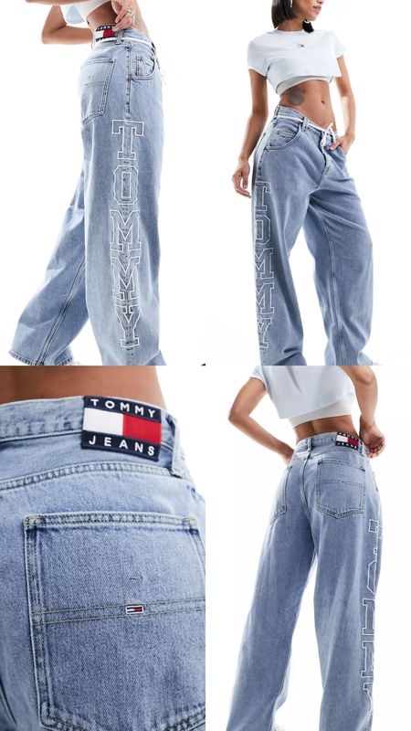 Tommy Hilfiger low rise jeans. 
Tommy Jeans daisy low rise side logo baggy jean in mid wash. Under £130. Statement piece. Wardrobe staple. Timeless. Gift guide idea for her. Luxury, elegant, clean aesthetic, chic look, feminine fashion, trendy look, casual. Asos outfit idea.

#LTKU #LTKparties #LTKeurope