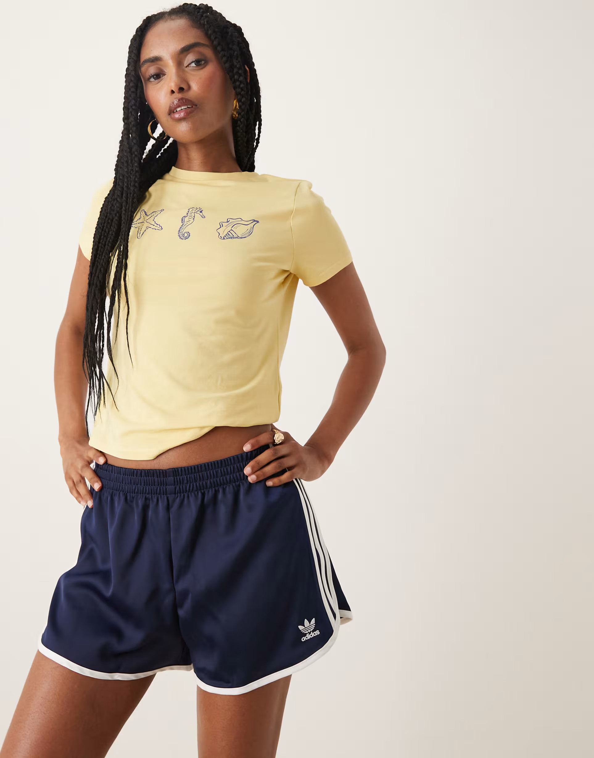 adidas Originals 3 stripe sprinter shorts in navy | ASOS (Global)