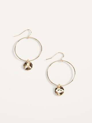 Gold-Toned Drop Hoop Earrings for Women | Old Navy (US)