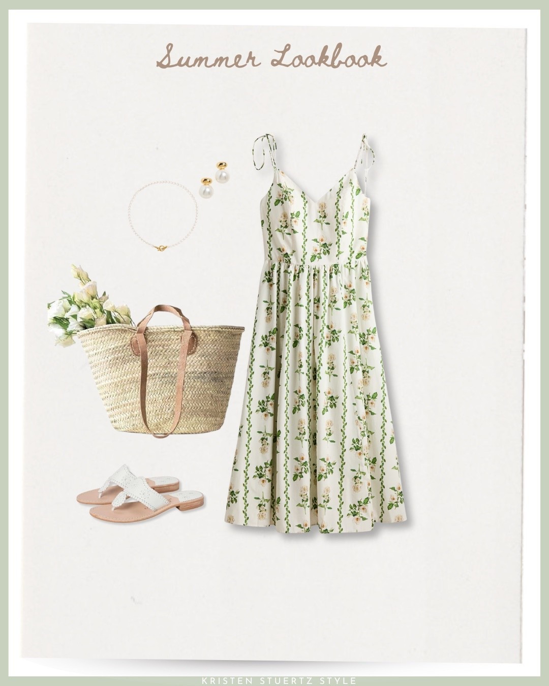 A sweet floral dress paired with Jack Roger’s sandals, a French market tote, and pearl earrings. 

@ltk 

#date night outfits #spring outfits 2026 #spring dresses #vacation outfits beach #resort wear 2026 #travel outfits #ltkshoecrush

#LTKTall #LTKootd #LTKTravel #LTKOver40