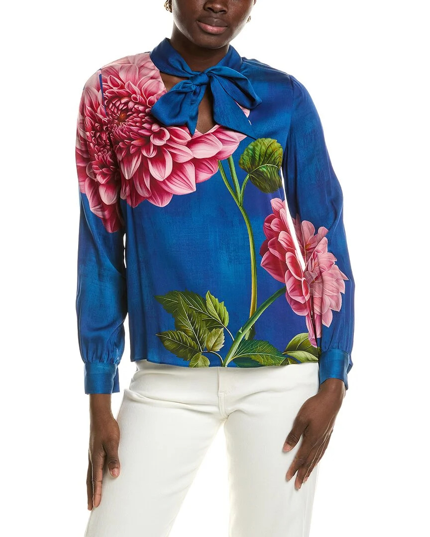 Elie Tahari The Silk-Blend Sonja garden Escape Blouse | Shop Simon