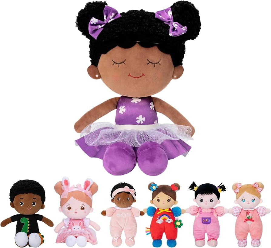 OUOZZZ Soft Baby Dolls for Girls - First African American Baby Dolls Plush Rag Doll Sleeping Cudd... | Amazon (US)