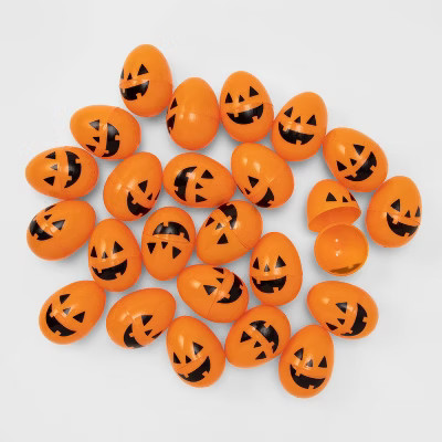 24ct Orange Fillable Eggs for Halloween Egg Hunt - Hyde & EEK! Boutique™: Indoor Party Decor, 2... | Target