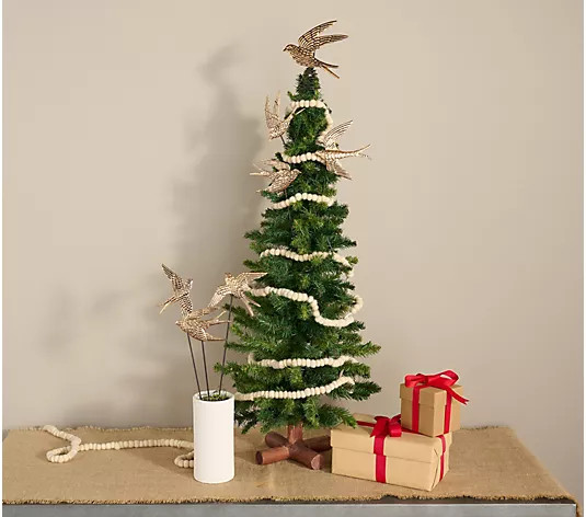 Cozy Cottage by Liz Marie Set of 6 Bird Picks & Tree Topper - QVC.com | QVC