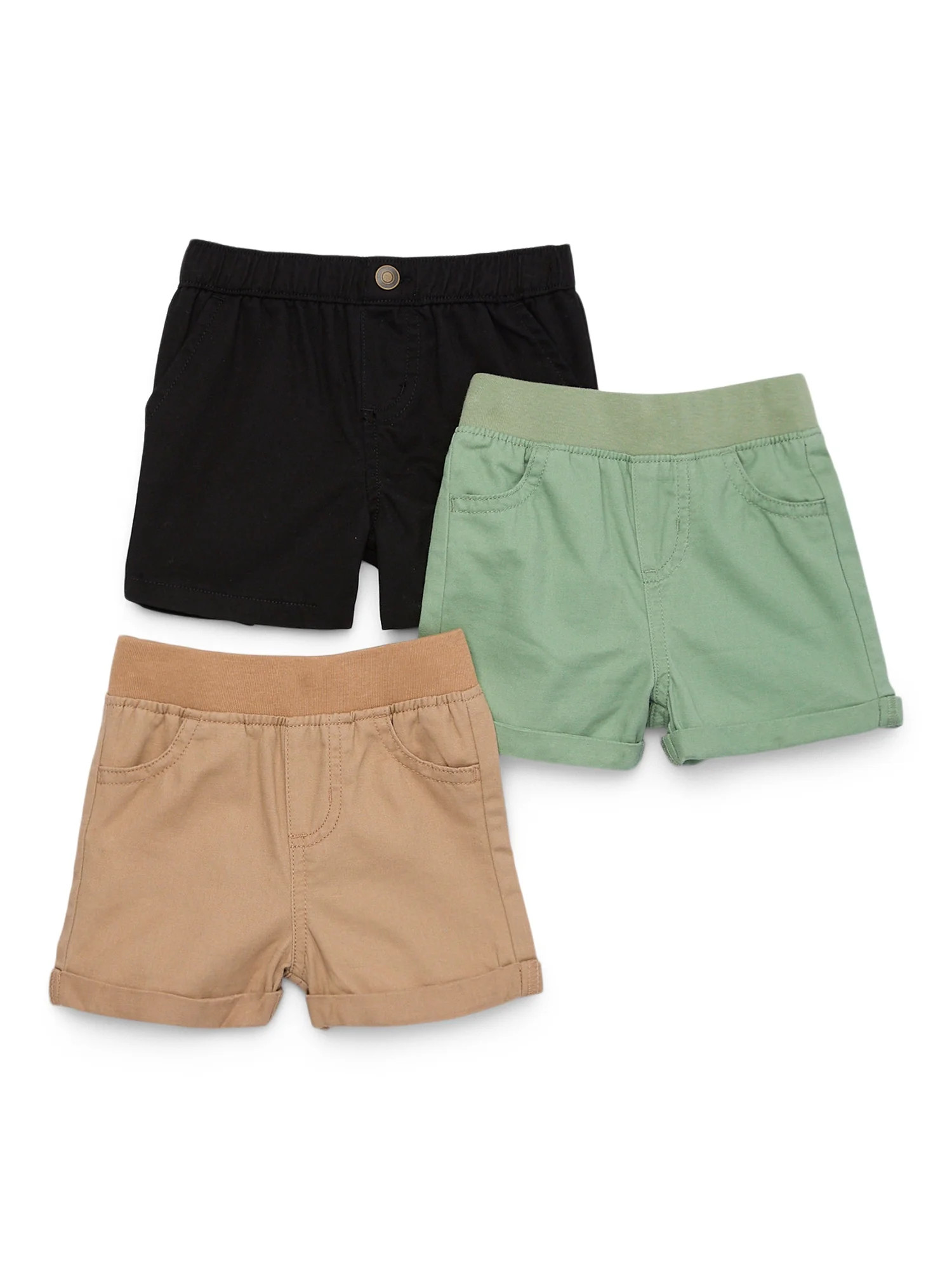 Garanimals Baby Boys’ Cotton Twill Shorts, 3-Pack, Sizes 0M-24M - Walmart.com | Walmart (US)