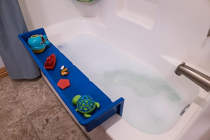 Tub Topper Bathtub Splash Guard Play Shelf Area -Toy Tray Caddy Holder Storage -Suction Cups Atta... | Amazon (US)