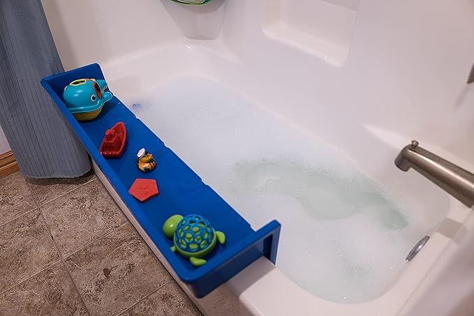 Amazon.com: Tub Topper® Bathtub Splash Guard Play Shelf Area -Toy Tray Caddy Holder Storage -Suc... | Amazon (US)