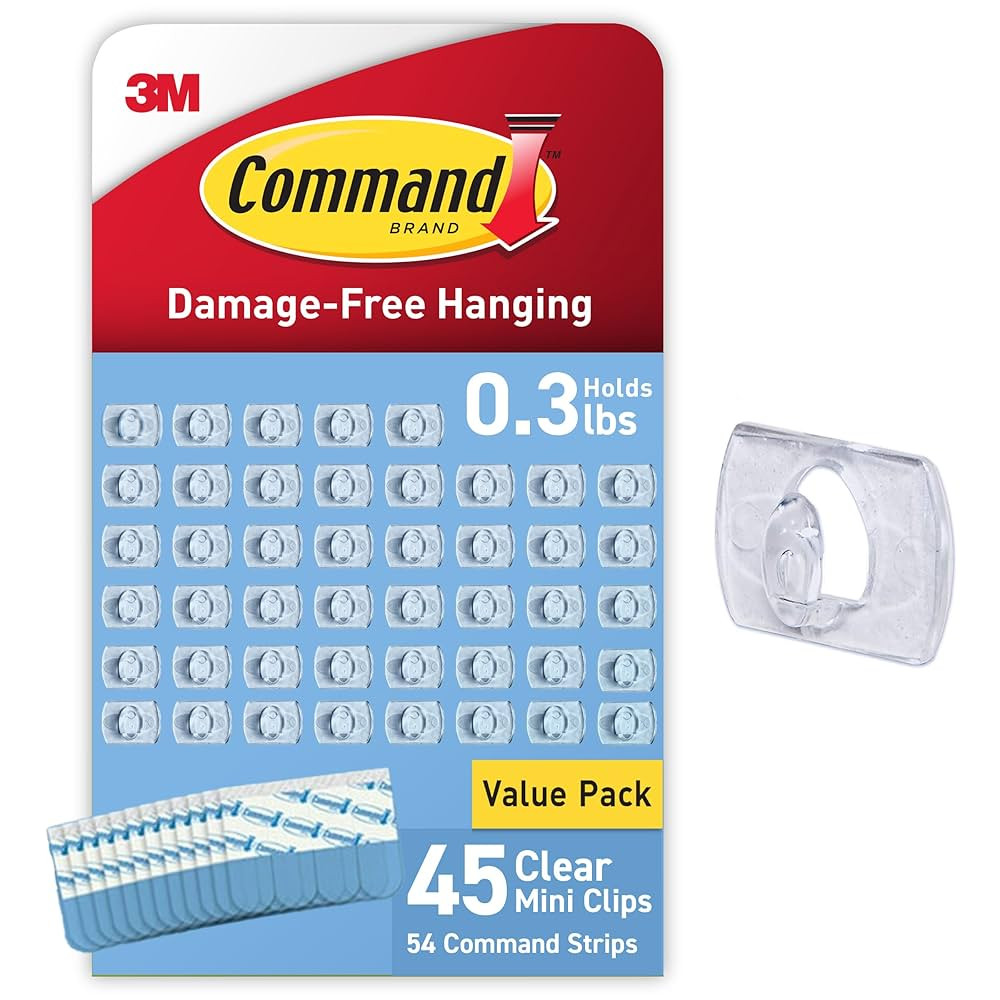 Command Indoor Mini Light Clips, Damage Free Hanging Christmas Light Clips, Mini Wall Clips for H... | Amazon (US)