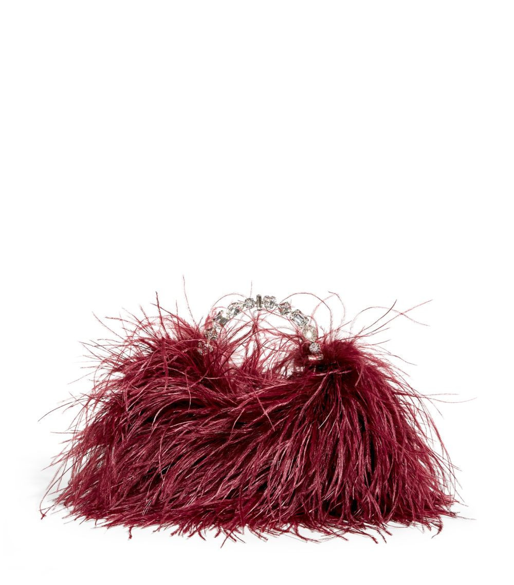 Feathered Taliya Clutch Bag | Harrods