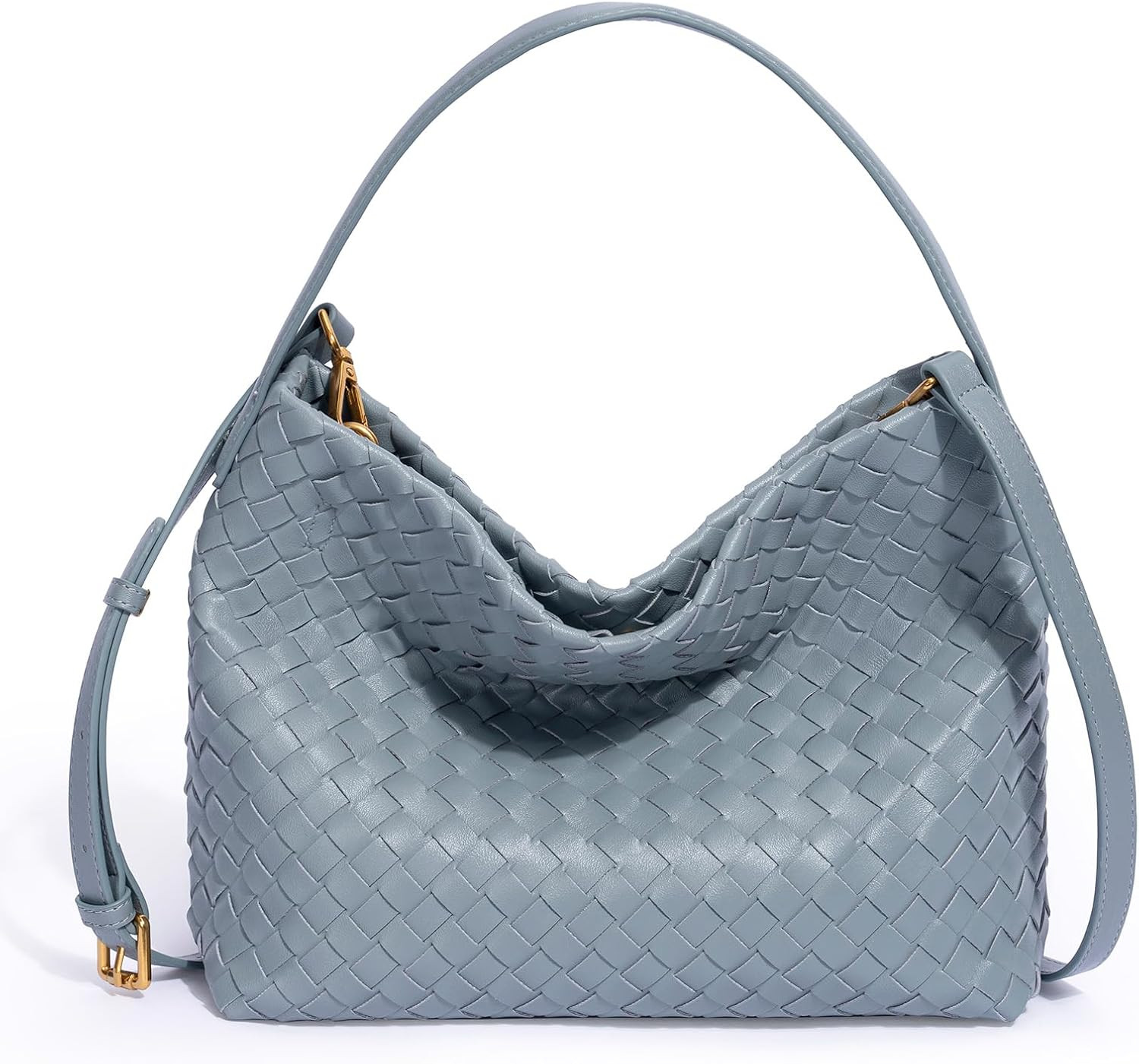 Woven Tote Bag for Women Designer Shoulder Handbag Leather Top Handle Hobo Purses | Amazon (US)