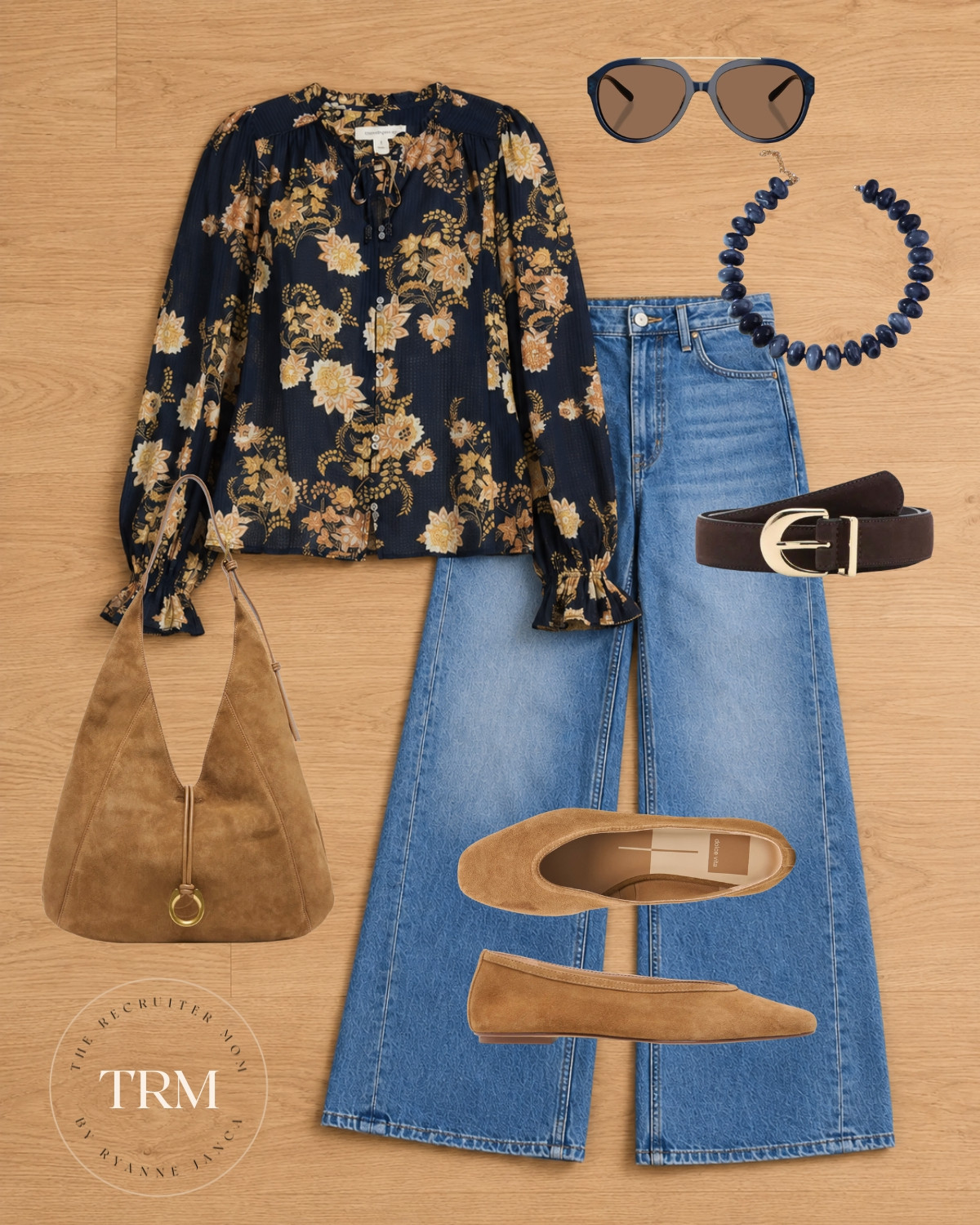 Easy fall outfit with a floral blouse, wide leg jeans + suede flats 🍂 #FallStyle #CasualOutfit

#LTKSeasonal #LTKOver40 #LTKMidsize
