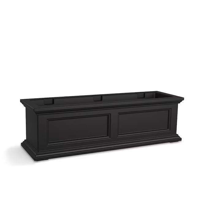 Mayne Rectangle 36-in W x 11-in L Black Plastic Outdoor Self Watering Window box | Lowe's