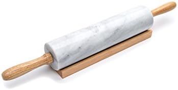 Fox Run Polished Marble Rolling Pin with Wooden Cradle, 10-Inch Barrel, White | Amazon (US)